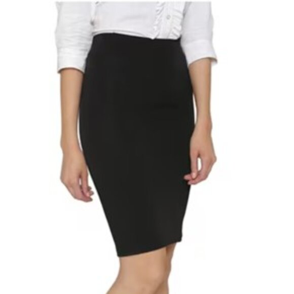 black pencil skirt fitted Straight  size 12 PETER NYGARD - Picture 1 of 13